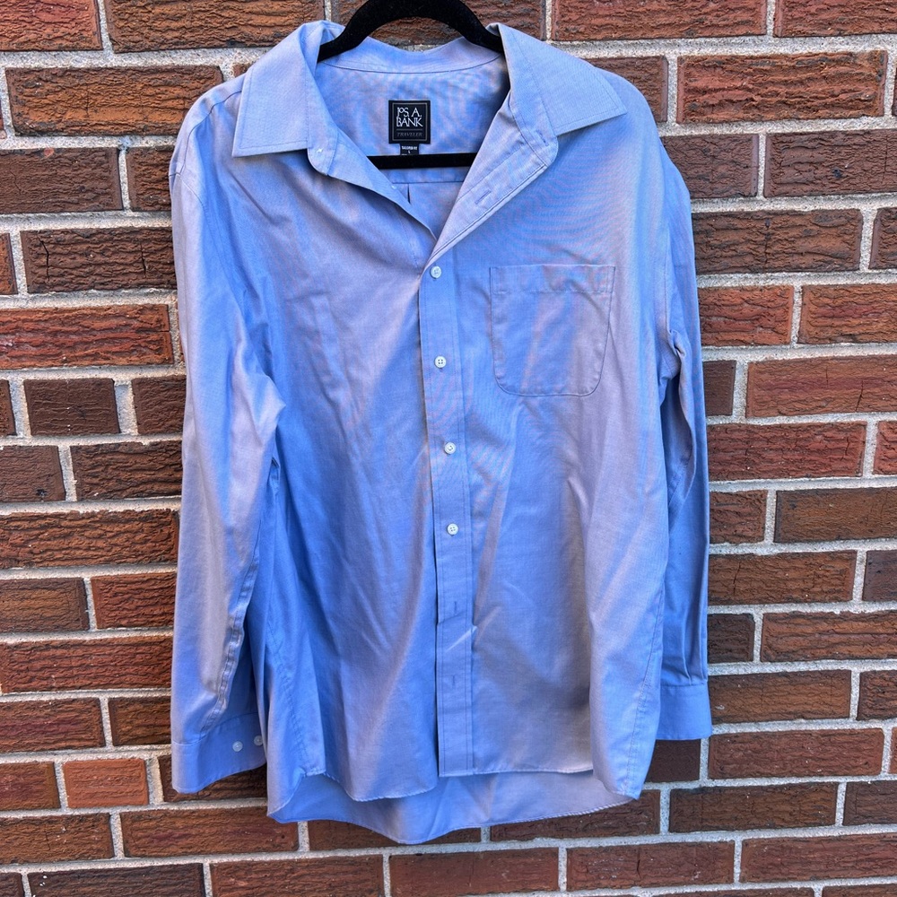 Jos. A. Bank Light Blue Men's Dress Shirt - Classic Button Front